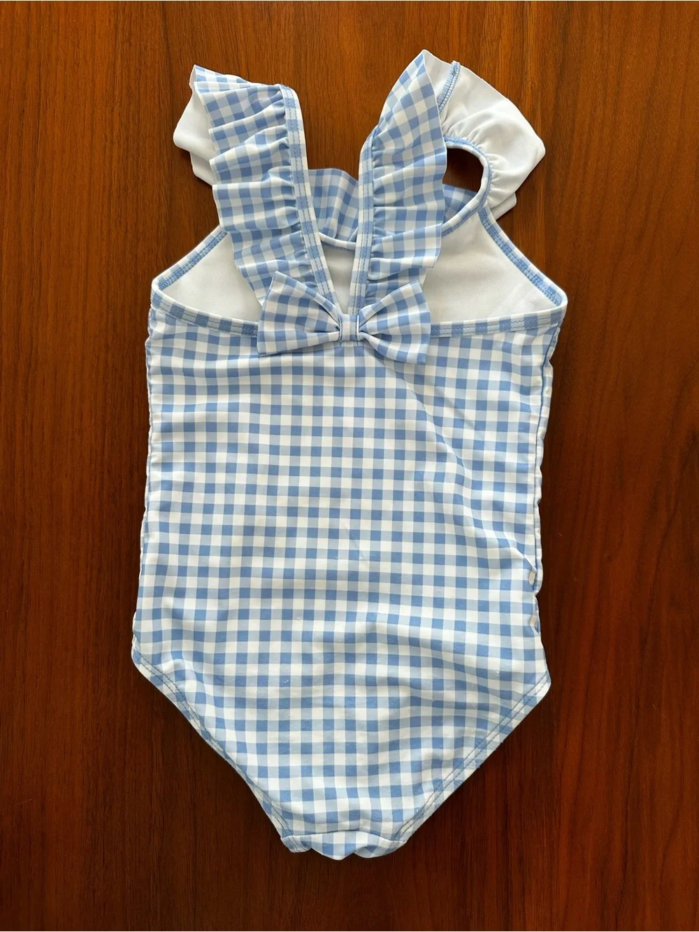 Blue & White Gingham Ruffle One-Piece Swimsuit size 4T